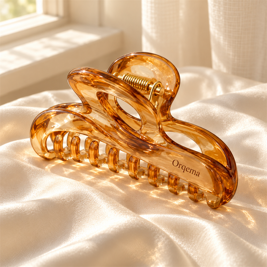 Orqema Sculpted Amber Claw Clip - main product view