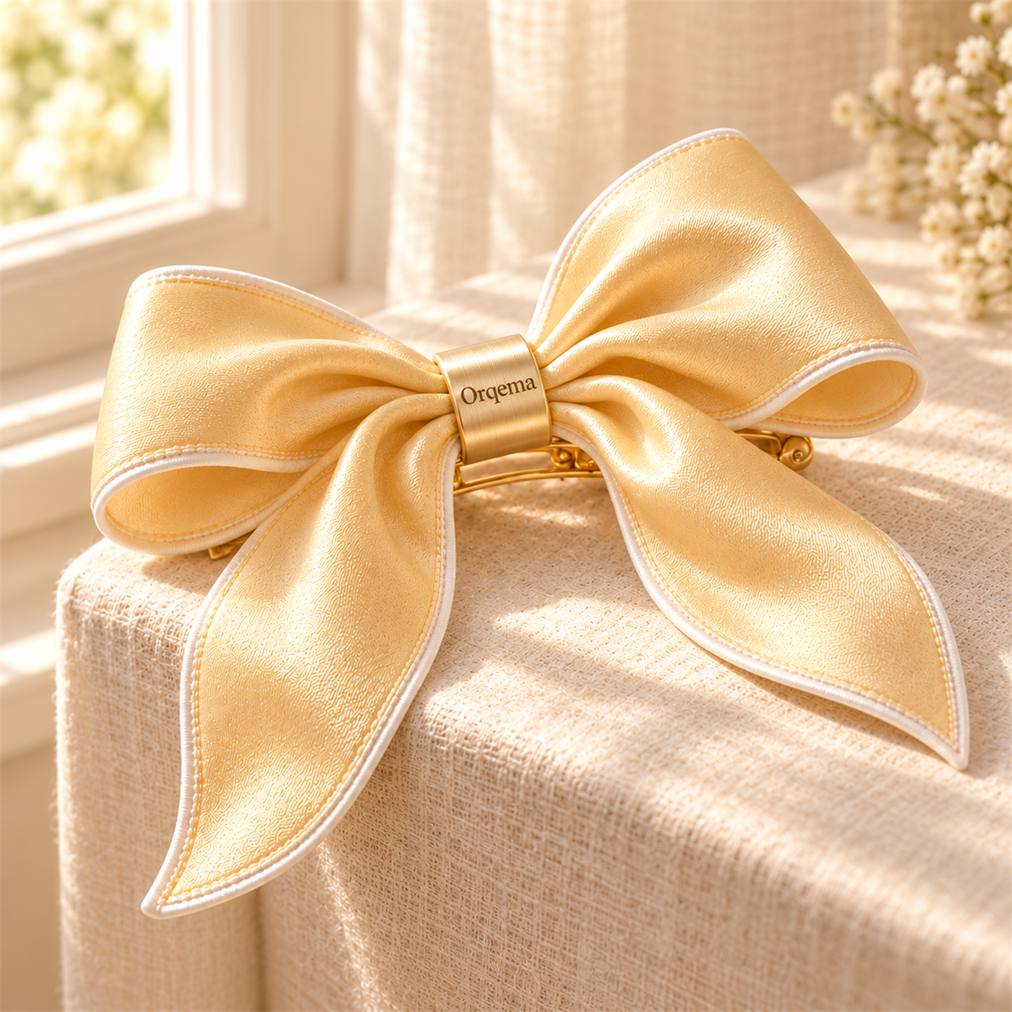 Orqema Champagne Satin Bow - main product view